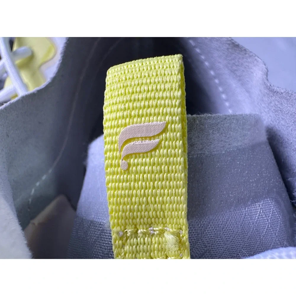 Fabletics Cheviot Performance Sneaker Women Sz 7 White Neon Yellow Athletic Gym‎